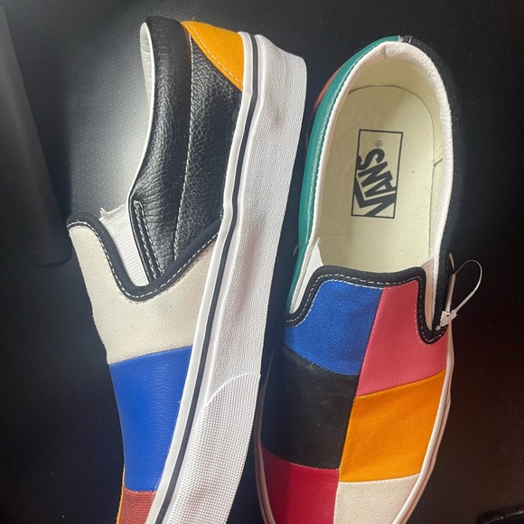 Brand New Vans classic slip-ons with patchwork, 
Size 9 Women's, 7.5 Men - Picture 3 of 4
